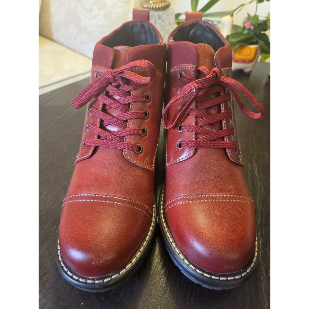 Taos Women's Mini Crave Leather Ankle Boots Red US Size 7-7.5/EU 38 NEW! $210 - Picture 3 of 16